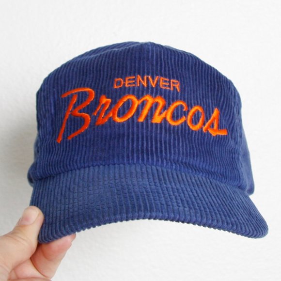Vintage Denver Broncos The Cord Blue Orange Embroidered Hat Corduroy NFL - Picture 2 of 6